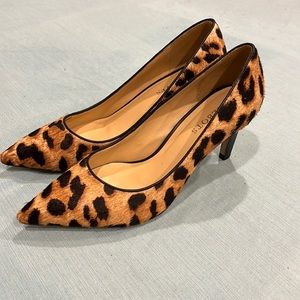 Talbots Calf Hair Leopard Print Heels